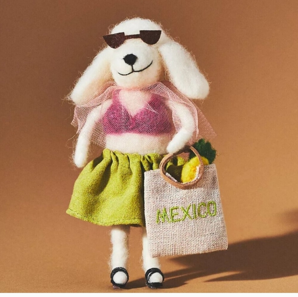 Anthropologie Mexico traveling poodle ornament.